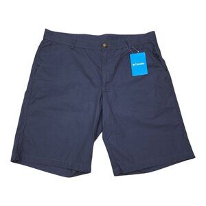 Columbia Mens Archer Mountain Shorts 34W 10L Navy Cotton Lightweight